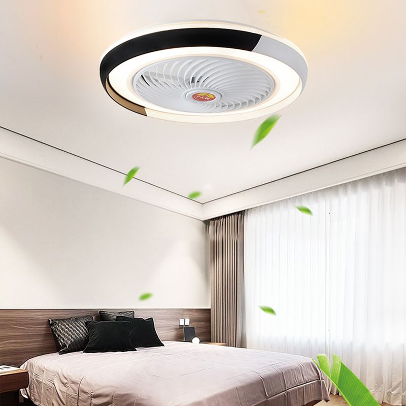 Moderne runde Lüfterleuchte Metall LED Schlafzimmer Halbflush Mount Light