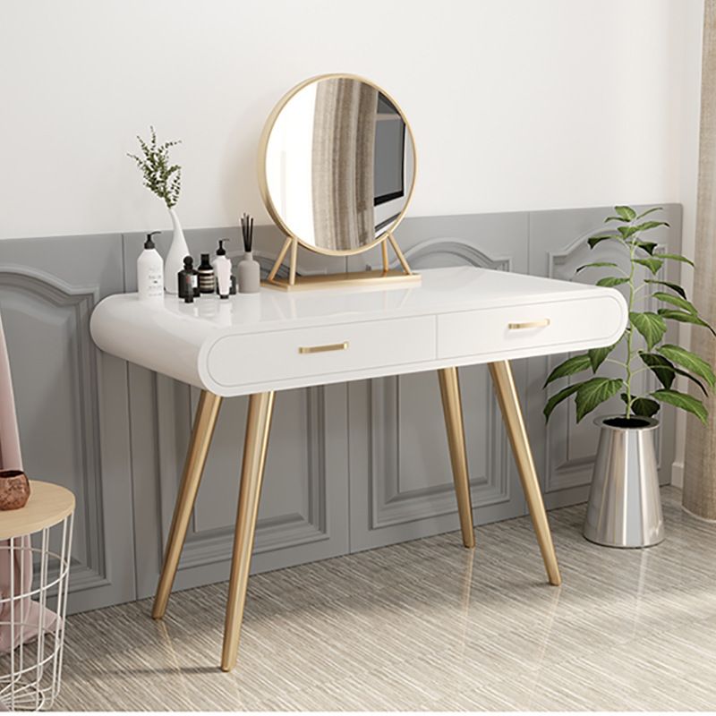 Glam Style 2-Drawers Wooden Table Dressing Table Make-up Vanity