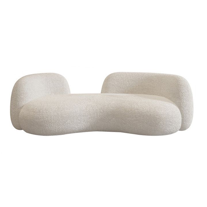 Tight Seat Modern Curved Loveseat Solid Color Stain Resistant Sofa