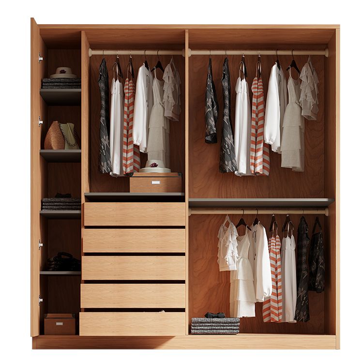 Engineered Wood Wardrobe Cabinet Modern Wardrobe Closet for Bedroom