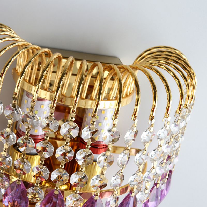 Crystal Unique Shape Wall Light Modern 3 Lights Wall Light Sconce