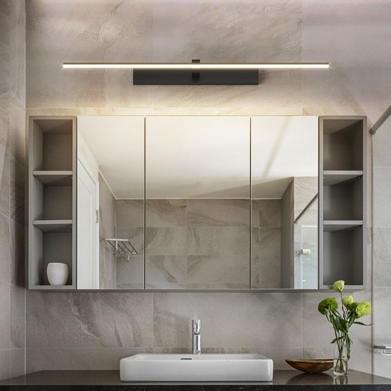 Minimalist-Style Strip Wall Sconce Lighting Metal LED Bathroom Sconce Light Fixture