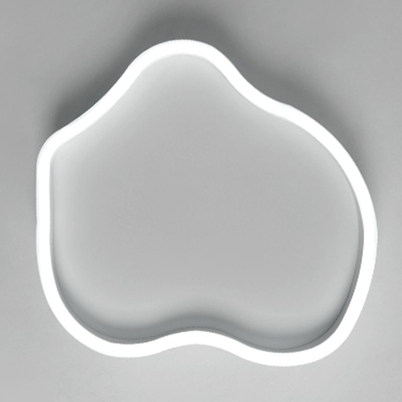 Plafonnier encastré en métal de forme unique, style moderne, éclairage encastré à 1 lumière en blanc