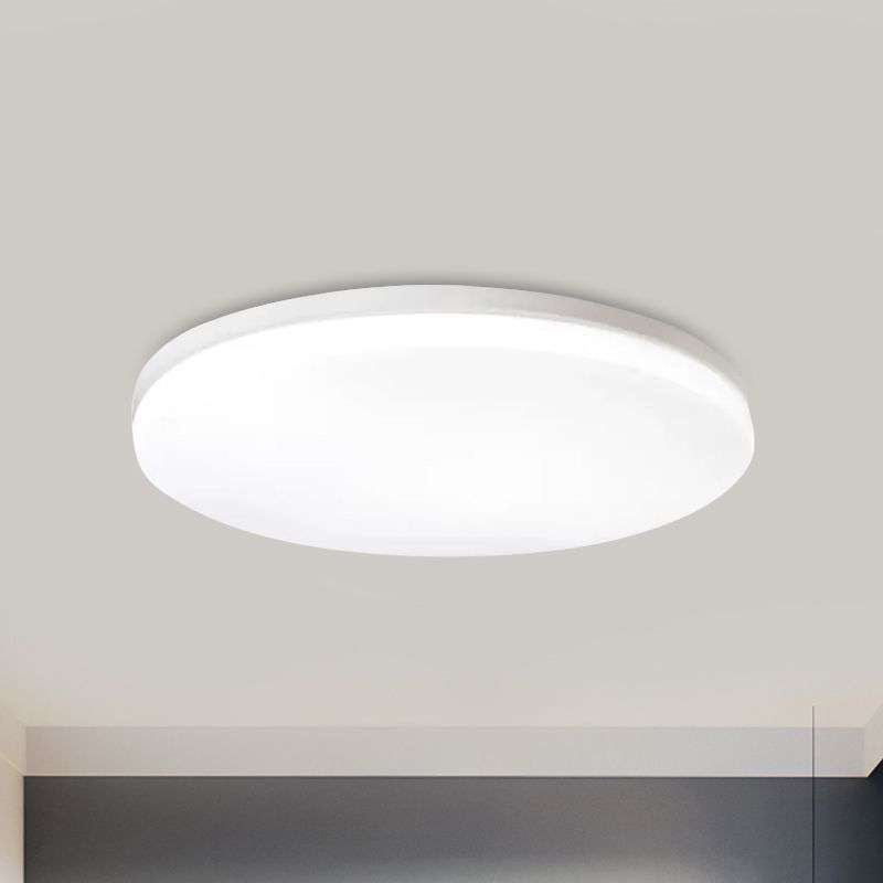 10"/15"/19" W Circular Flush Ceiling Lamp Macaron Metal Indoor Flush Lighting in Green/Pink/White/Yellow