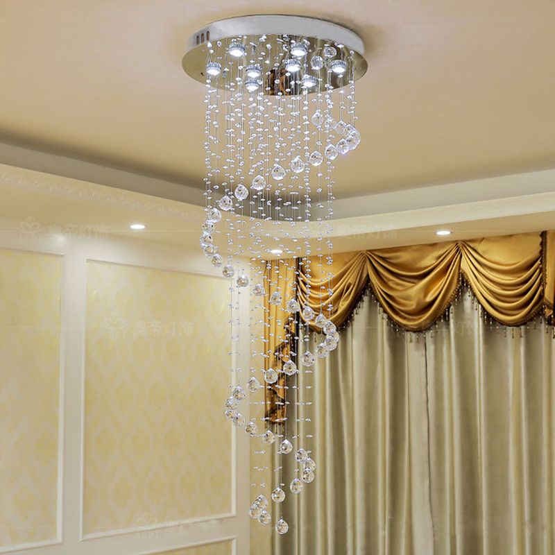 Droplet Hanging Light Fixtures Modern Simplicity Stainless Steel Ceiling Pendant for Stairwell