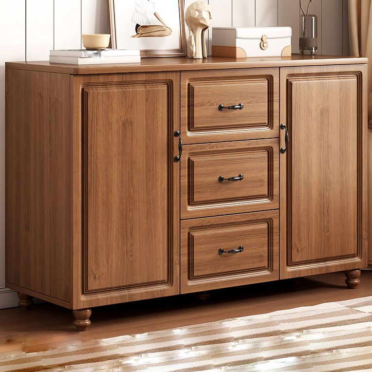 Wood Accent Cabinet with Drawers 14.96" Wide Modern Standard Side Cabinet