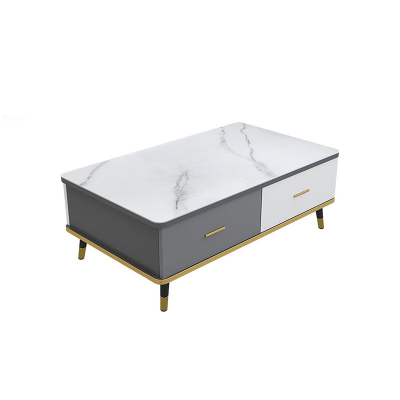 Modern Style Rectangular Design Toughened Glass Top Coffee Table