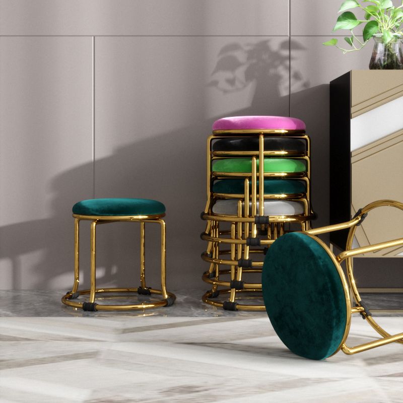 Fabric Standard Stool Modern Style Simple Household Round Stool