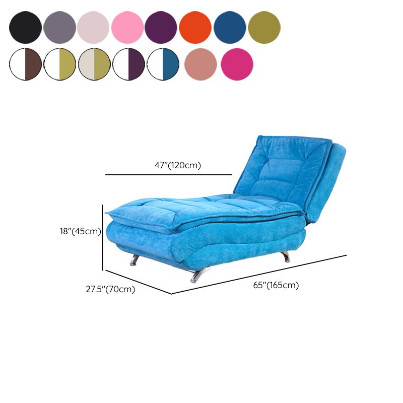 Contemporary Armless Reclining Accent Chair Fabric Chaise for Living Room