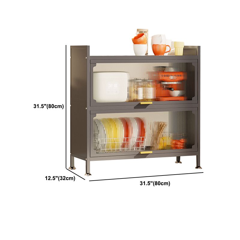 Contemporary Dining Server Steel and Acrylic Buffet Server for Kitchen