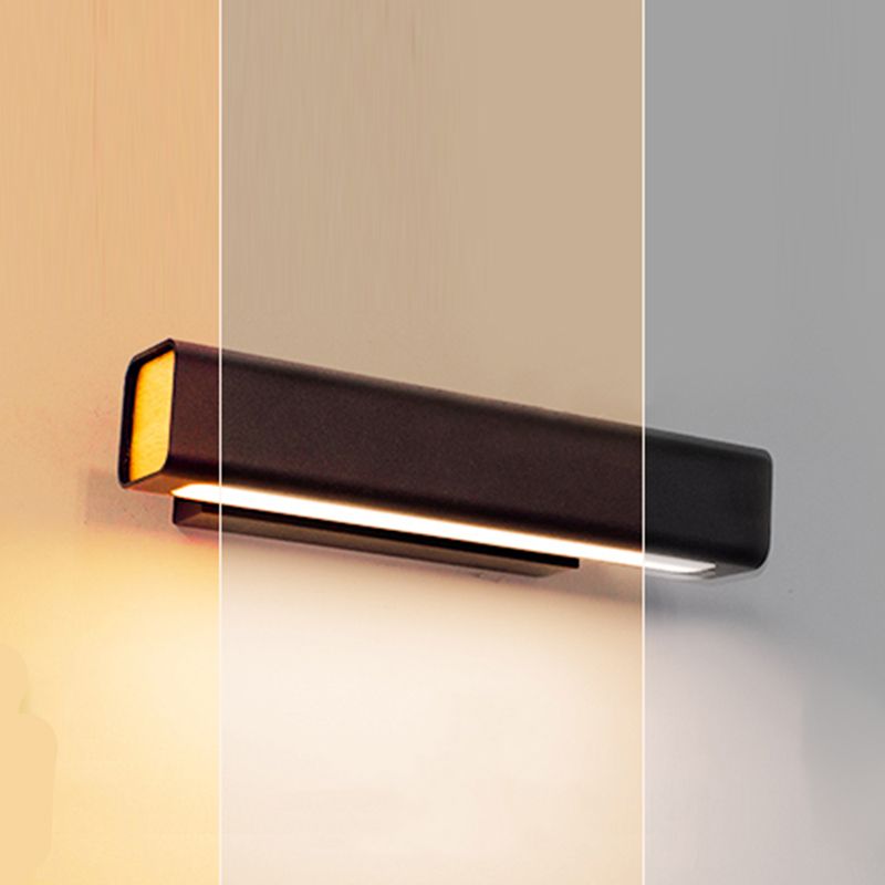 Square Shade Metal Wall Sconce Modern 1-Light Wall Mount Lighting