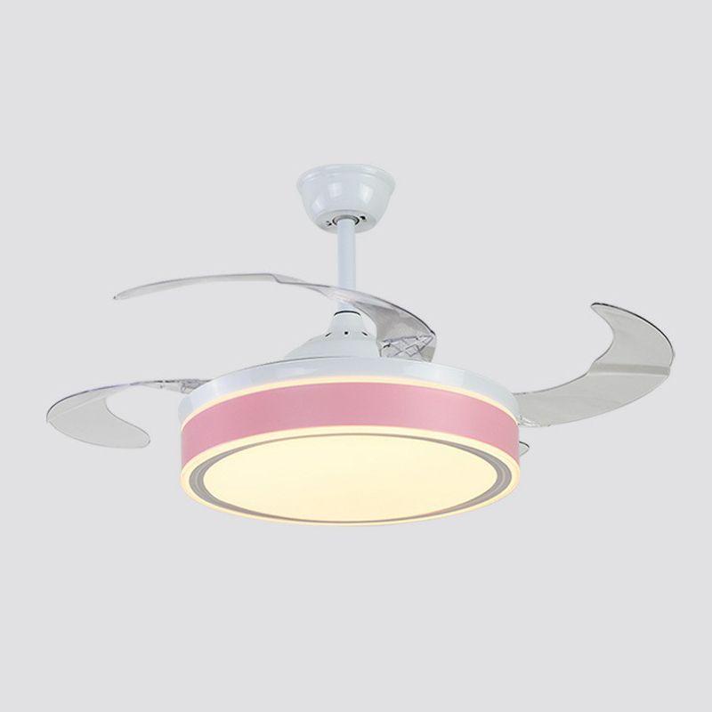 Lampe lampe per ventola a sospensione rotonde in acrilico round 4 lampe semifulto a LED moderno per camera da letto, largo 20 "