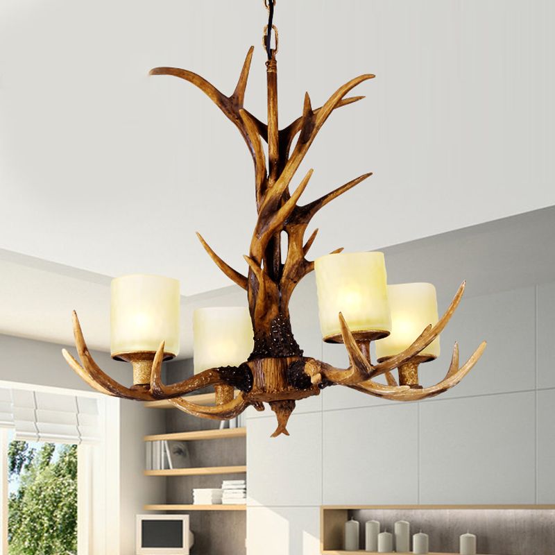 Brown Spoutnik Chandelier Pendant Lighting Countryside Resin 4/6/8 LUMIÈRES SALON PLADIER LUMINE