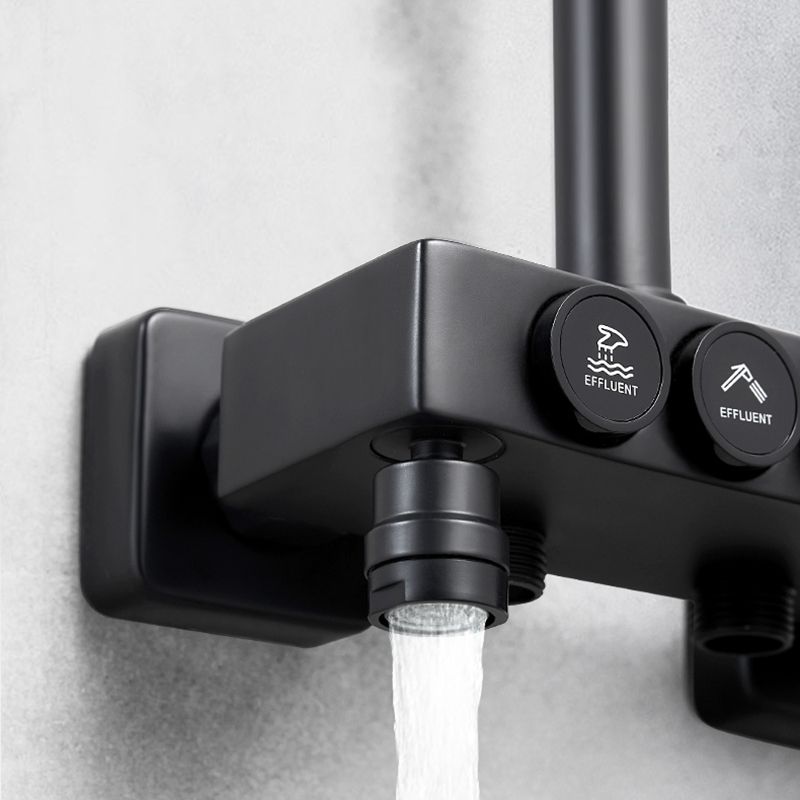 Modern Style Shower System Copper Spot Resist Rectangle Wall Mounted Shower System