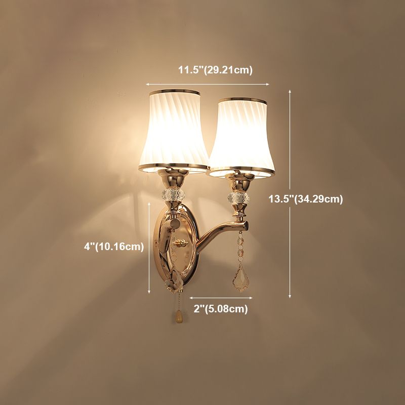Geometric Shade Multi Lights Glass Wall Lighting Modern Style Wall Mounted Lighting in Gold