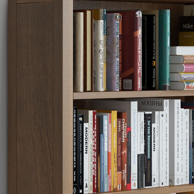 Contemporary Standard Bookcase Closed Back Wooden Bookshelf with Shelves