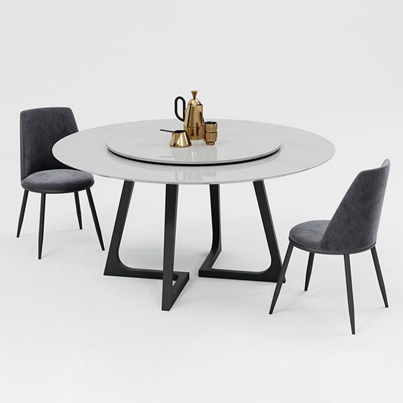 Metal and Stone Table Glam Style Minimalist Home Round Dining Table