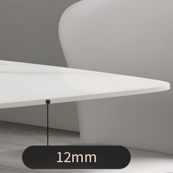 Industrial Style Rectangle Table Sintered Stone Dining Table with Metal Legs for Home