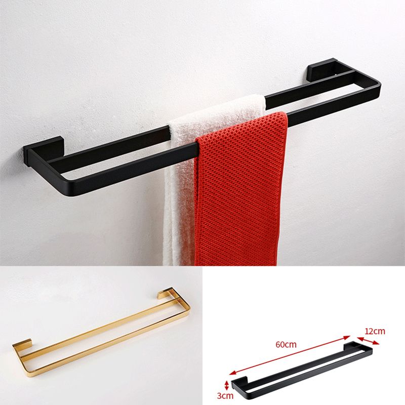 Black Bathroom Accessories Hardware Set with Towel Bar and Bath Shelf