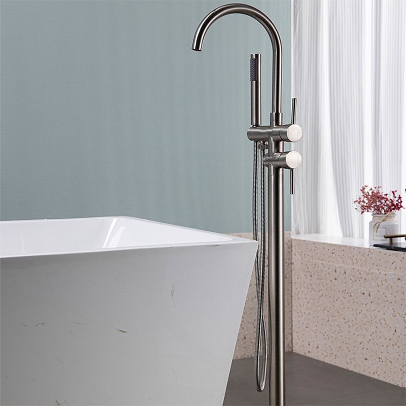 Modern Floor Mounted Metal Freestanding Tub Filler Freestanding High Arc Tub Filler Trim