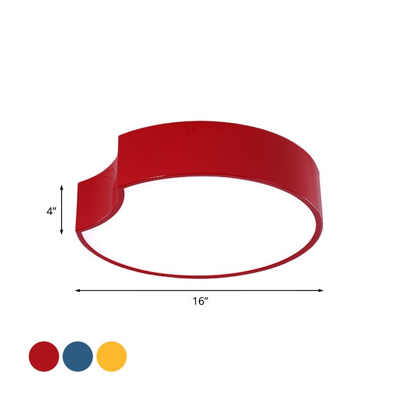 Lampada moderna da incasso a LED con paralume acrilico Lampada rotonda rossa/gialla/blu