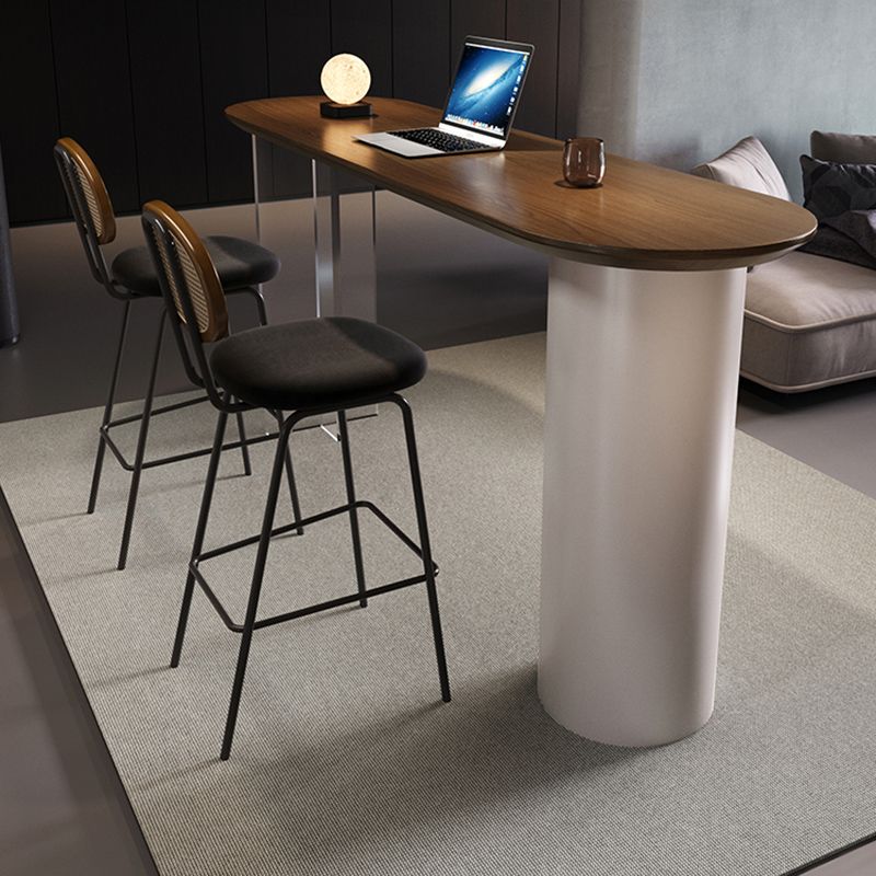 Contemporary Double Pedestal Bar Dining Table Solid Wood Dining Table