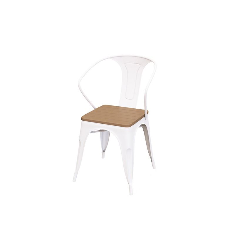 Modern Outdoor Dining Table Set 1/3/4/5 Pieces Round Wood and Metal Dinette Set