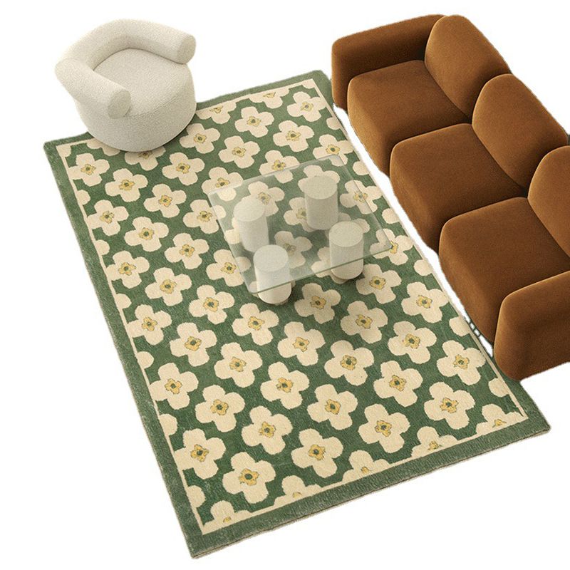 Stylish Modern Area Carpet Floral Pattern Polyester Area Rug Stain Resistant Area Rug for Home Decor