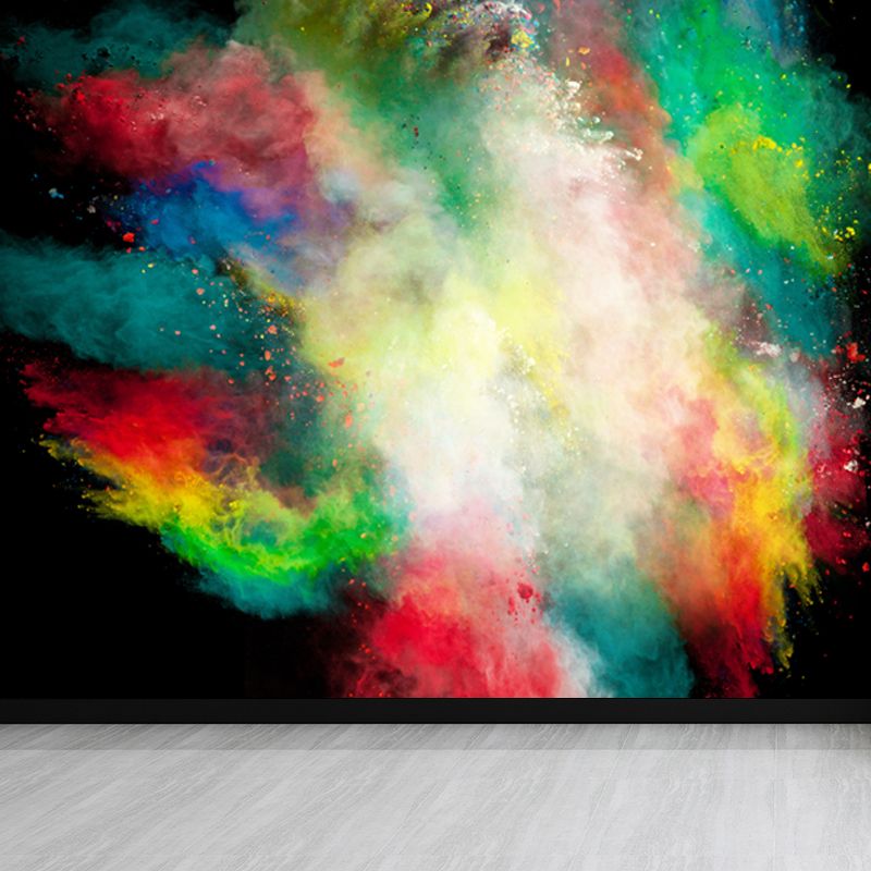 Waterproof Rainbow Explosion Wall Mural Modern Non-Woven Wall Covering, Personalized Size