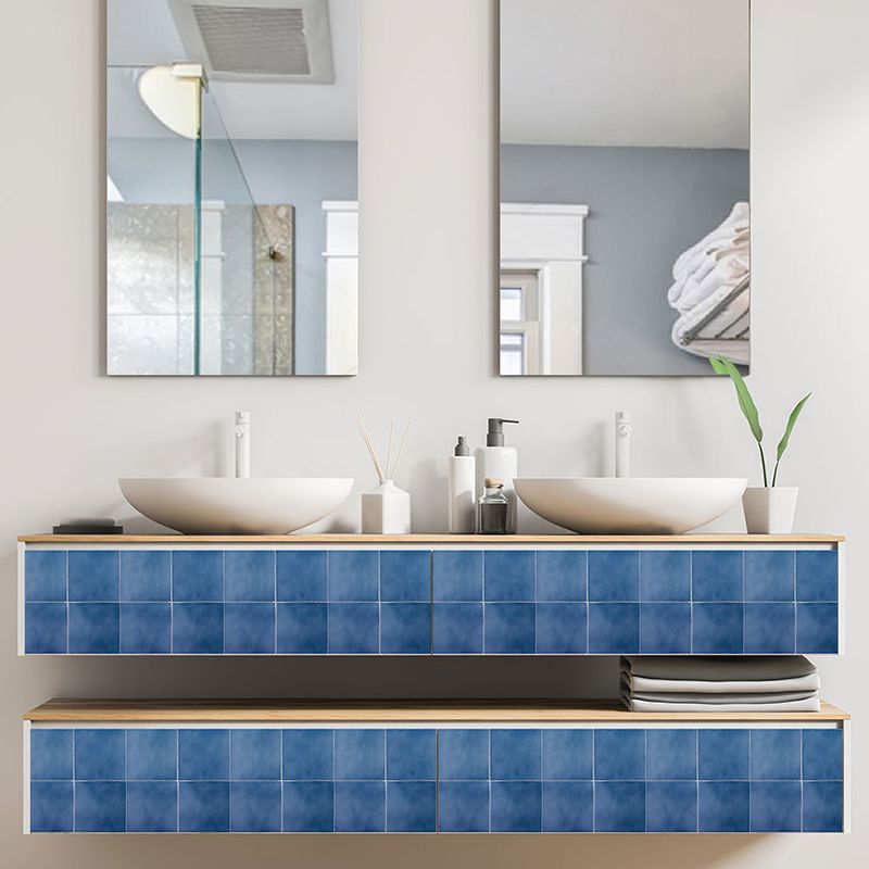 Boho Tile Wallpaper Panel Set PVC Peel and Stick Black-Brown Wall Covering for Bath