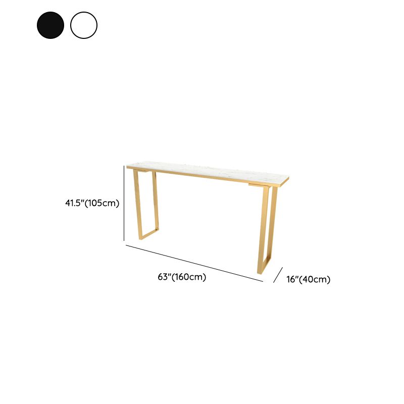 Faux Marble Table Modern Style Bistro Bar Table with Sled Base