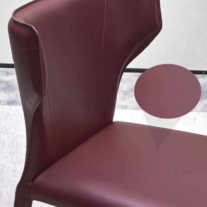 Wingback Side Chair Faux Leather Armless Dining Chairs for Home