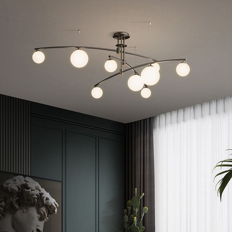 Spoetnik plafondmontage lichtarmatuur moderne stijl glazen semi-inbouwverlichting