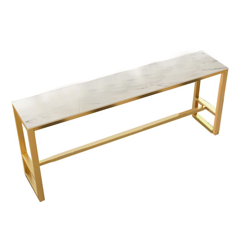 Glam Bar-height Table Rectangular and White Top Table for Living Room