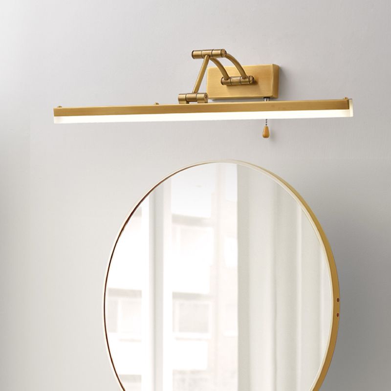 Luces de tocador montadas en la pared recta de mediados de siglo Ideas de iluminación de pared de luz para el baño