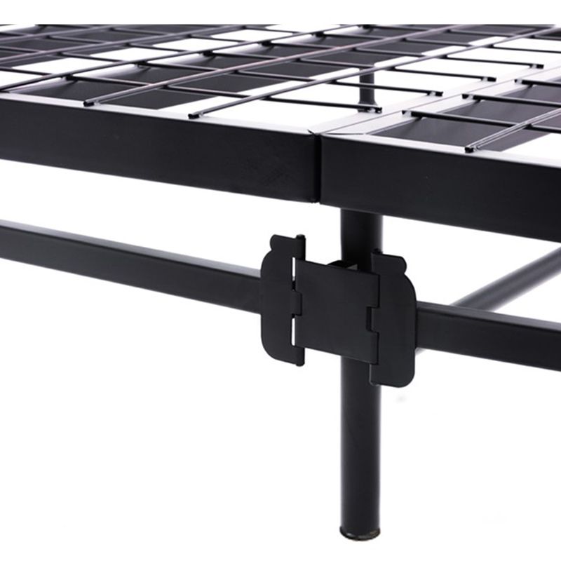 Black/White Open-Frame Bed 50" High Metal Bed with Headboard