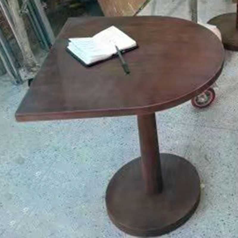 Scandinavian Pedestal Coffee Table Wood Scoring Coffee Table Set for Living Room