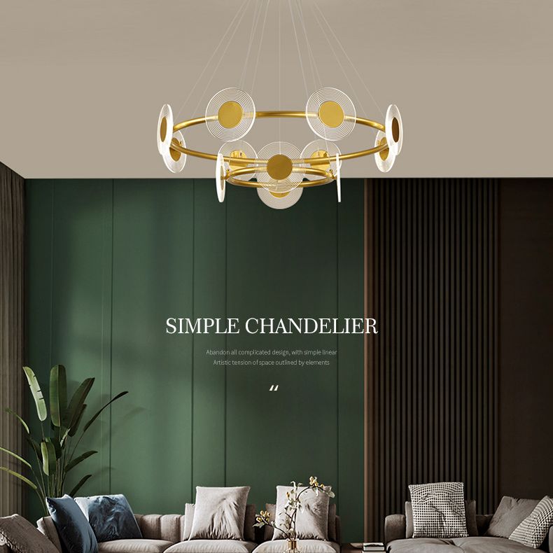 LED Circles Suspension Lamp Minimalistic Acrylic Living Room Chandelier Pendant Light