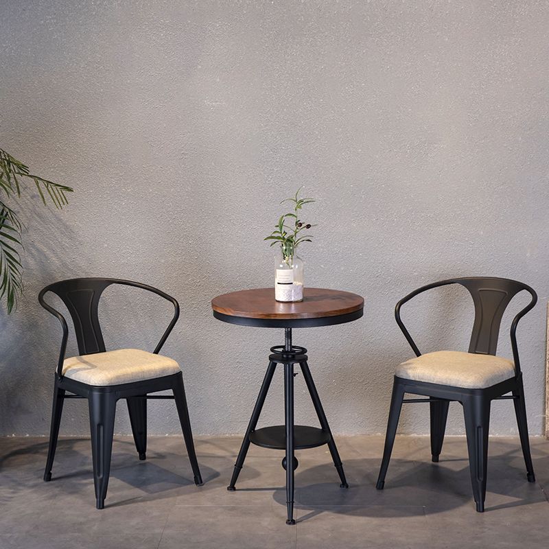 Chaise de salle à manger industrielle Slat de dossier de dos avec des jambes en métal pour un usage domestique