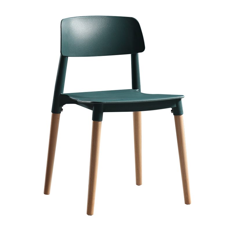 Chaise de salle à manger en plastique de style contemporain, chaises latérales de salle à manger à dossier ouvert pour la cuisine
