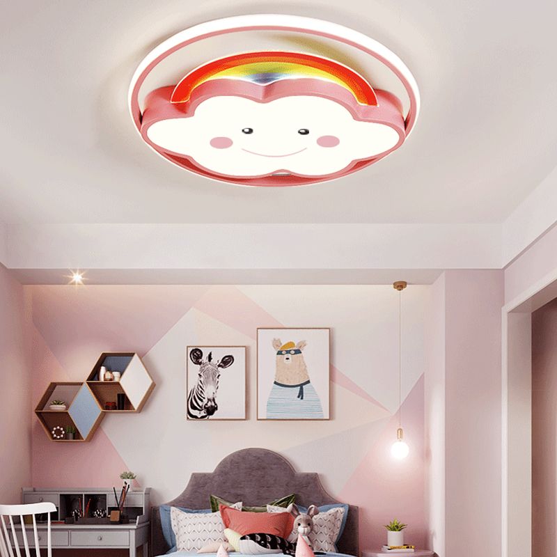 Cloud Shaped LED Ceiling Light Acrylic Shade Modern Style Flush-mount Lamp for Bedroom