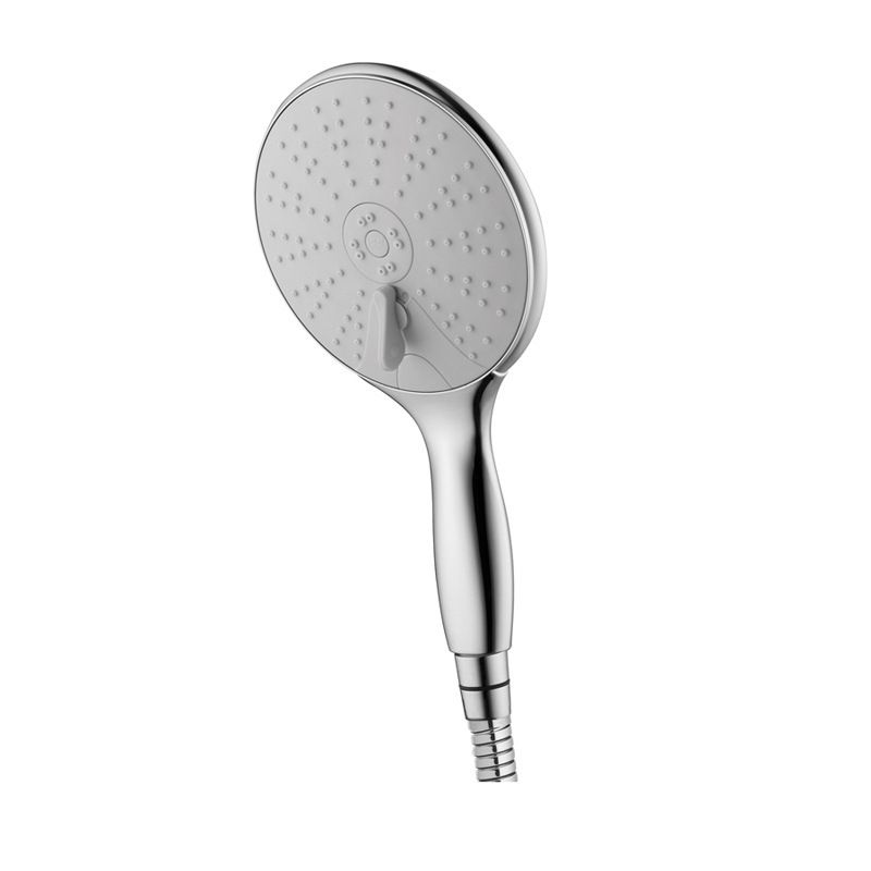 Silver Dual Shower Head with Diverter Adjustable Spray Pattern Wall-Mount Showerhead