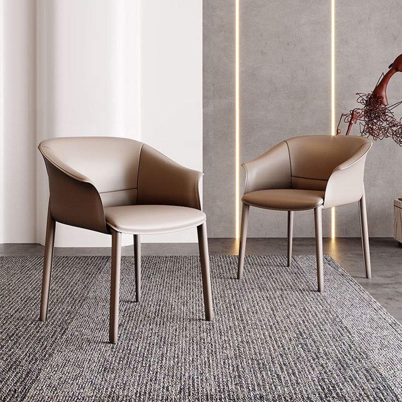 Faux Leather Arm Dining Chairs Contemporary Home Dining Side Chair