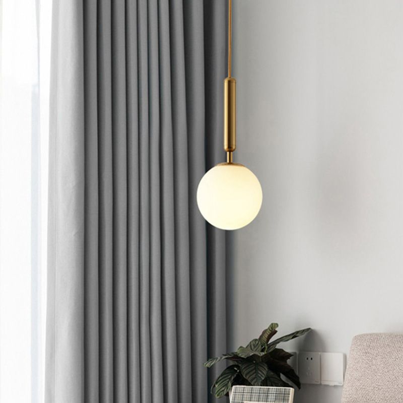 Spherical Pendant Lighting Fixture Simplicity Style Glass Hanging Light for Bedroom
