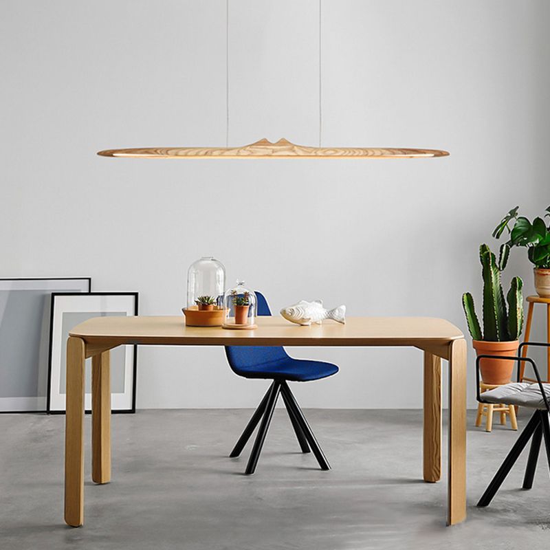 Wood Hanging Pendant Lights Nordic Modern Linear Hanging Lamps for Tea Room