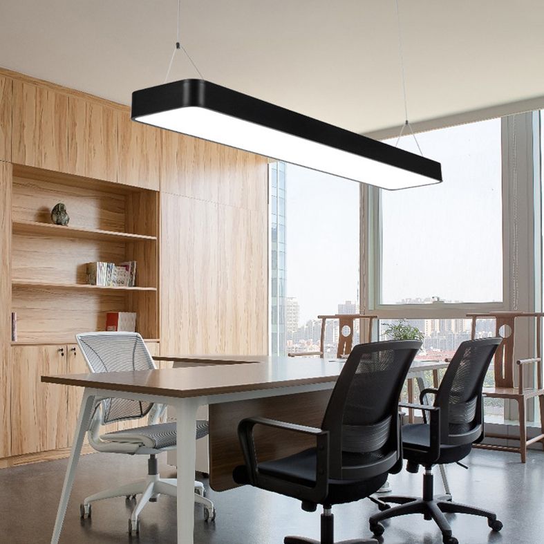 Contemporary Simple Style Rectangle Shaped Led Pendant Decorative Lights for Office