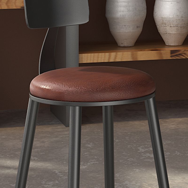 Taburete de bar interior de madera maciza de metal contemporáneo con reposapiés