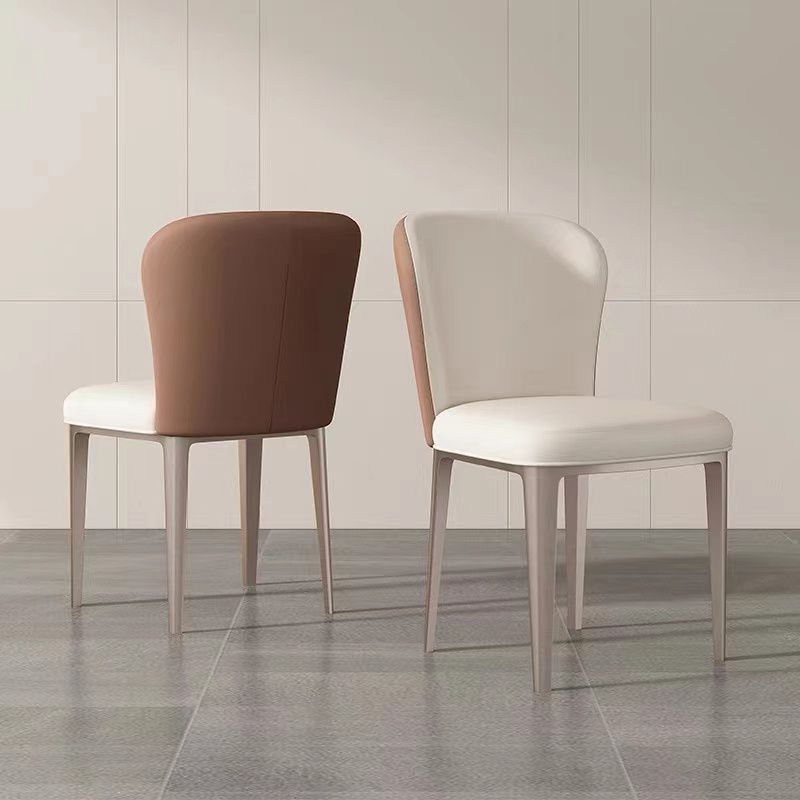Modern Simple White Side Chair Upholstered Dining Chair for Living Room