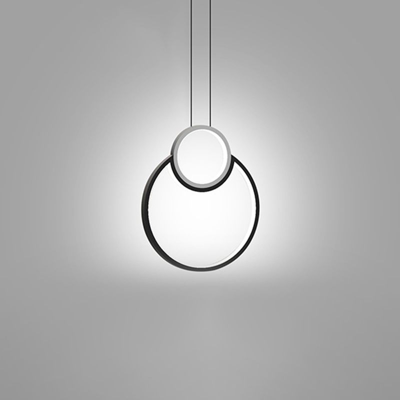 Geometrical Bedroom Pendant Light Fixture Metal LED Nordic Pendant Ceiling Light in Black