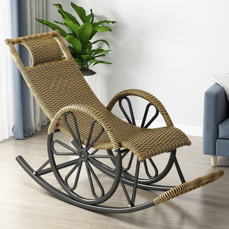 Modern Rattan Rocking Chair Woven Rope Rocker Chair for Drawing Room